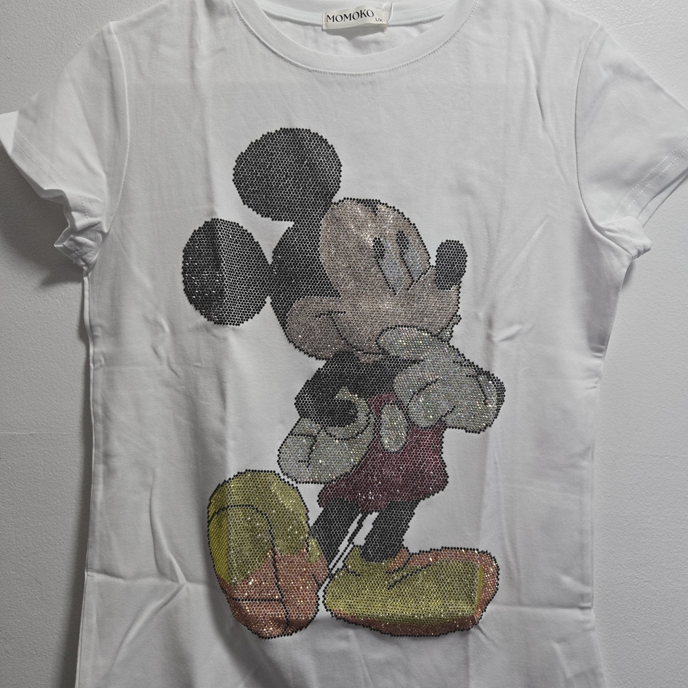 White Kids Mickey Mouse Sequin Tee